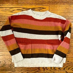 Madewell striped 2 pocket sweater. Size small